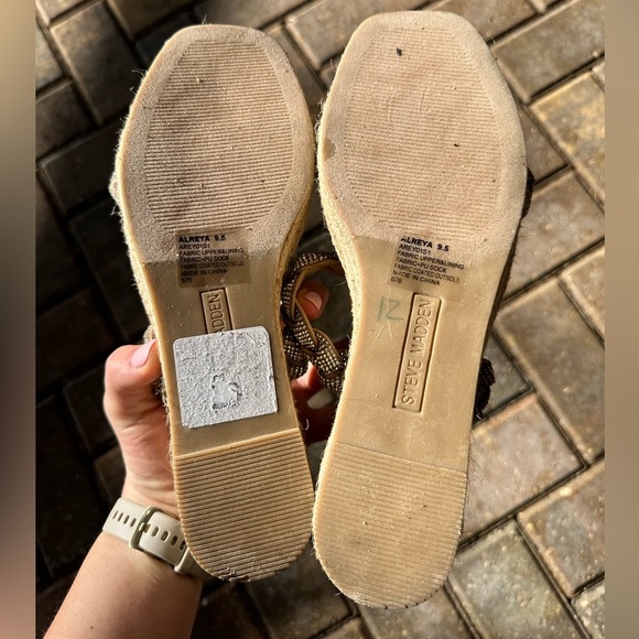 Steve Madden N1460* Womens Alreya Espadrille Bling Wedge Sandals Size‎ 9.5 - Picture 5 of 6